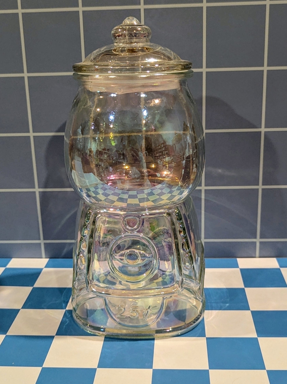 Target Iridescent Glass Gumball Jar - Clear with Rainbow Sheen
